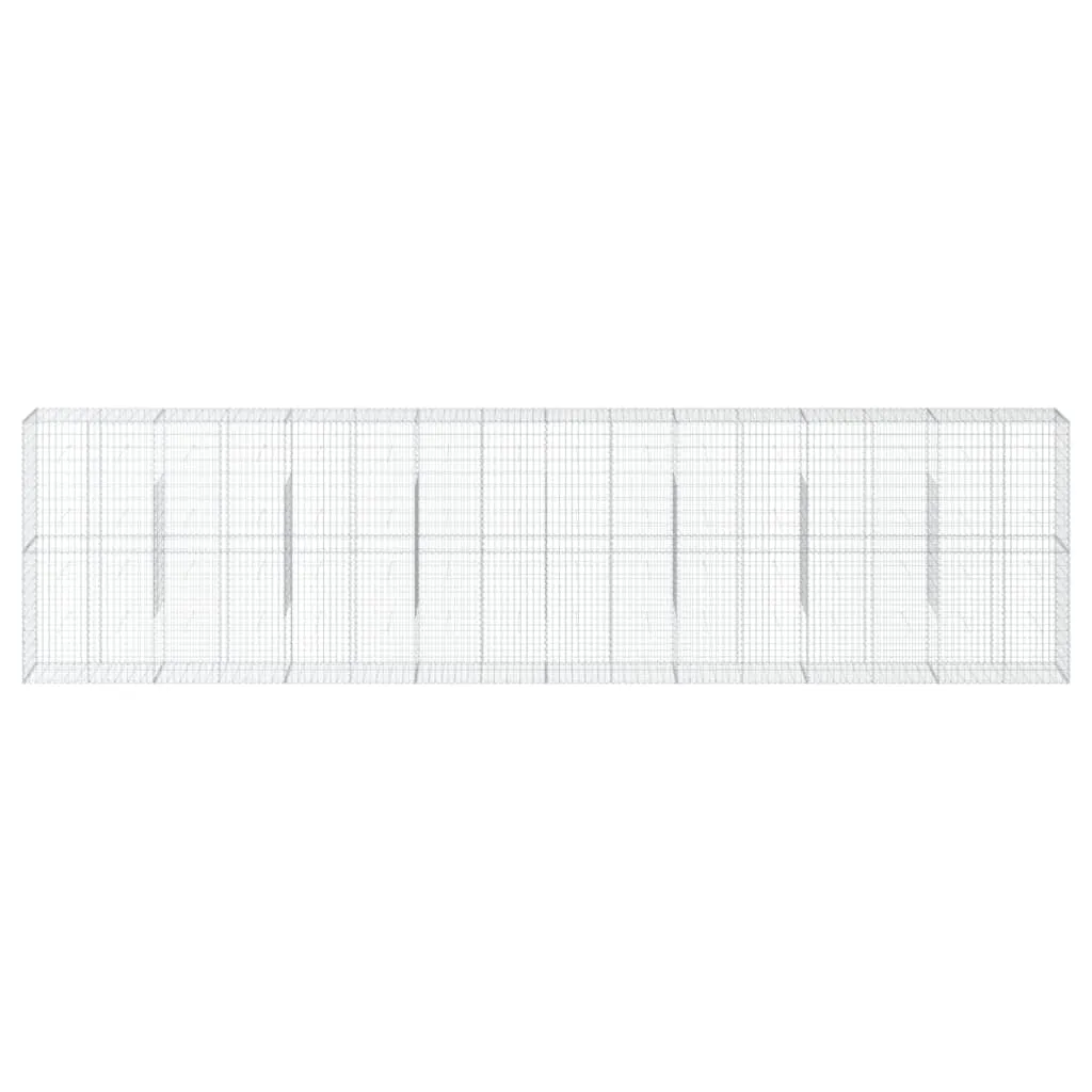 Gabion Basket with Cover 800x50x200 cm Galvanised Iron