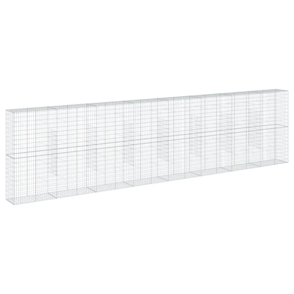 Gabion Basket with Cover 800x50x200 cm Galvanised Iron