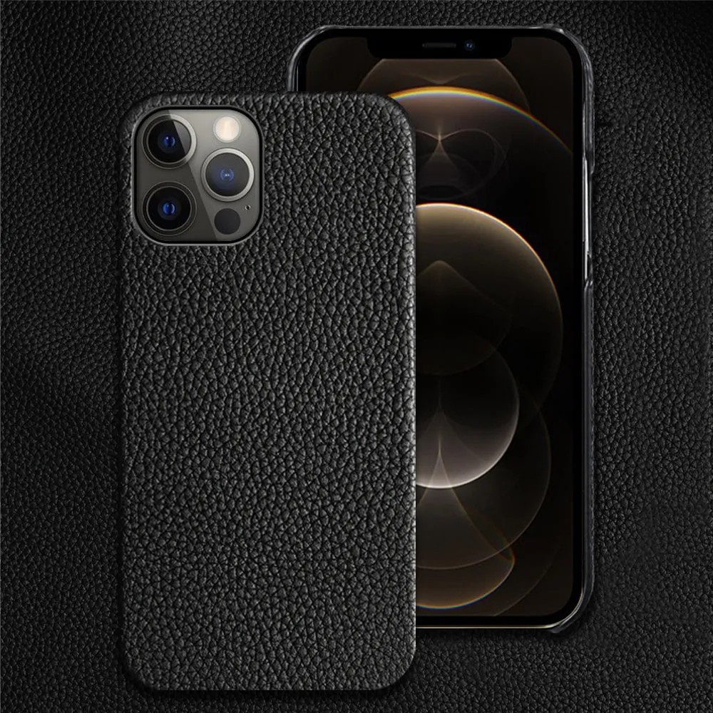 Genuine Leather Protective Shell Shatterproof Mobile Phone Case