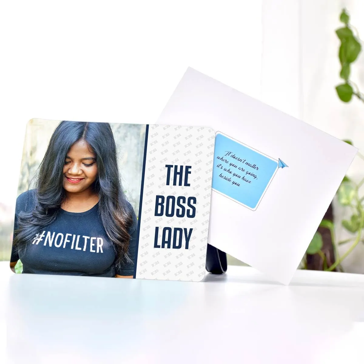 Giftcart Cute Personalised The Boss Lady Magnet for Fridge and Home Decoration | Memory Photo Frame, Best Birthday