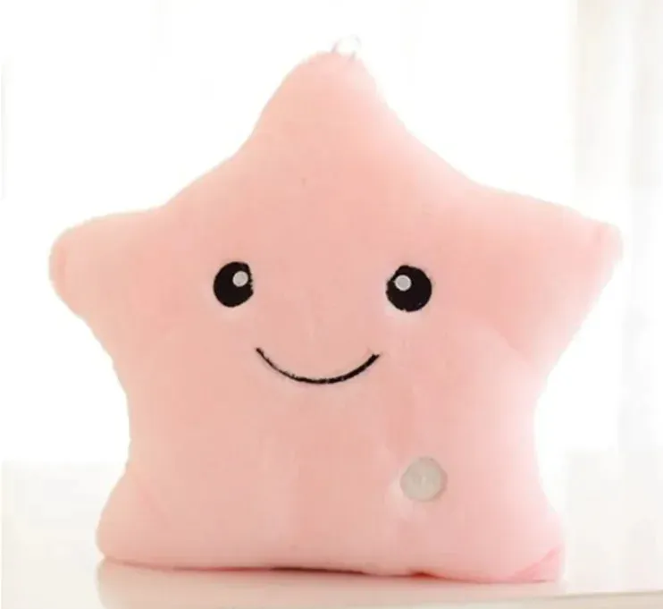 Glowing Colorful Luminous Star Pillow