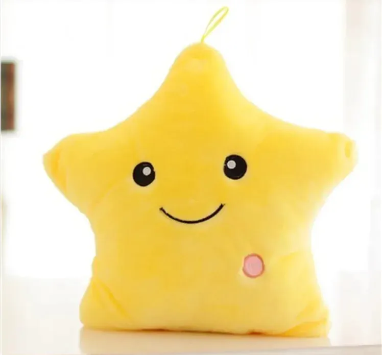 Glowing Colorful Luminous Star Pillow