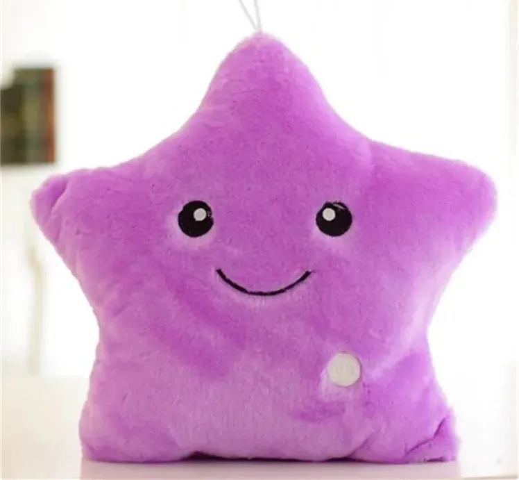 Glowing Colorful Luminous Star Pillow