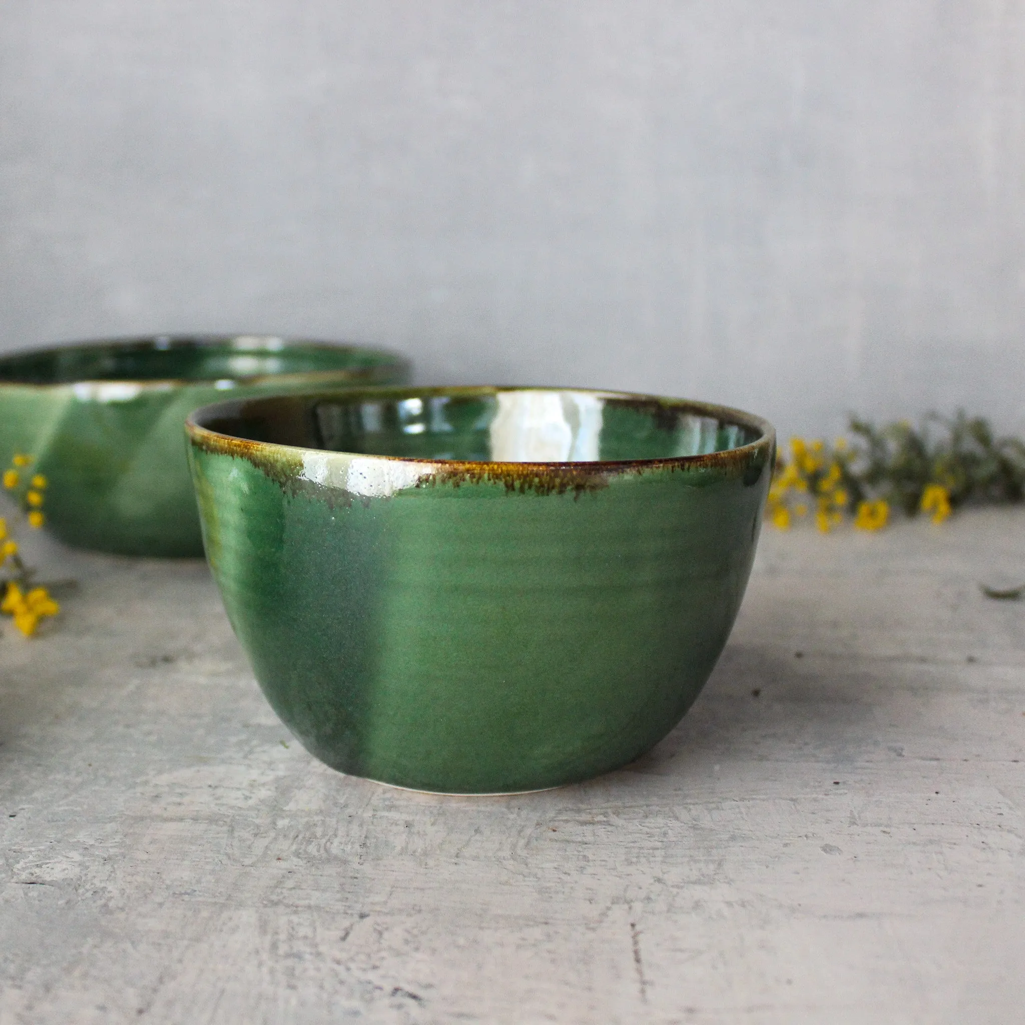 Green Ceramic Bowls