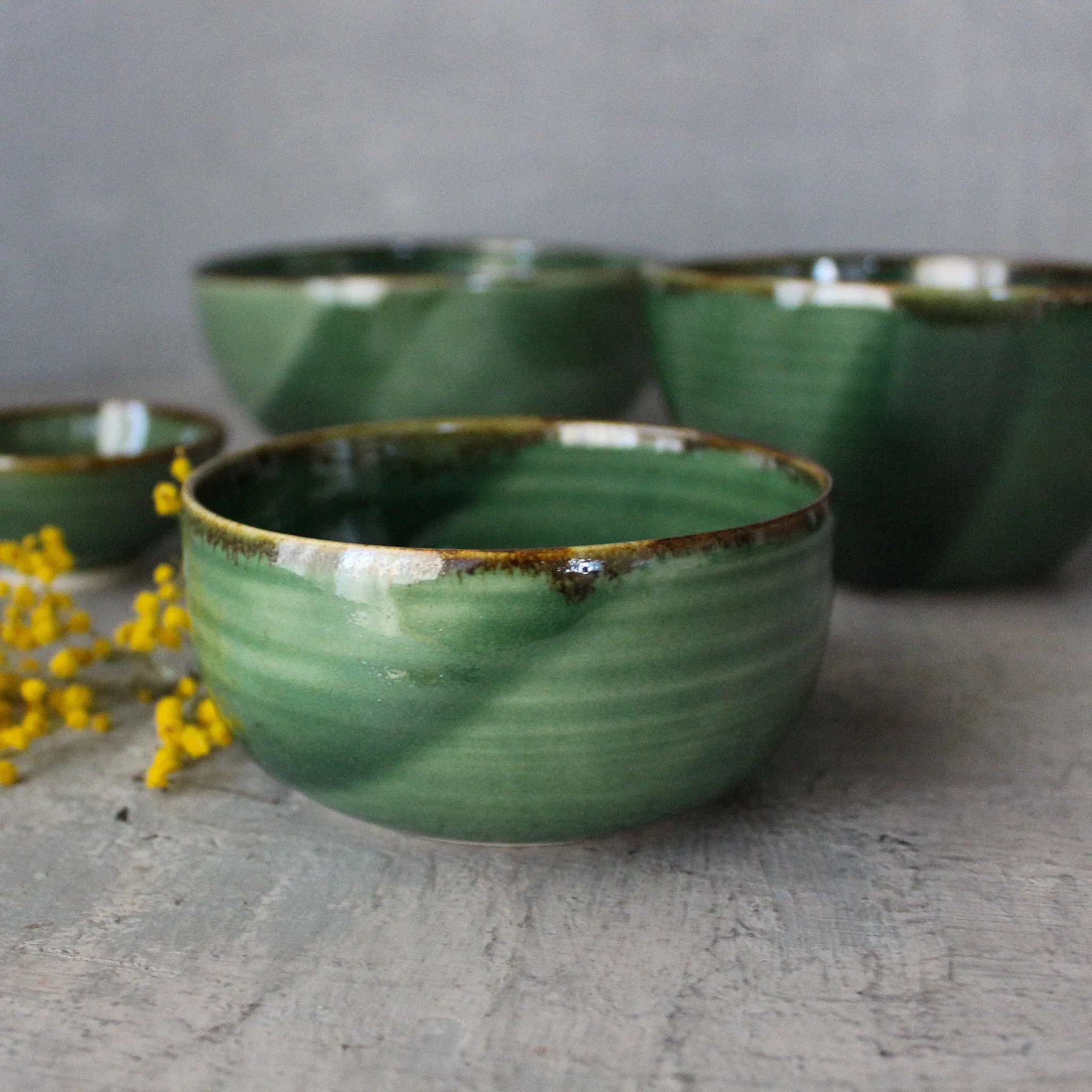 Green Ceramic Bowls