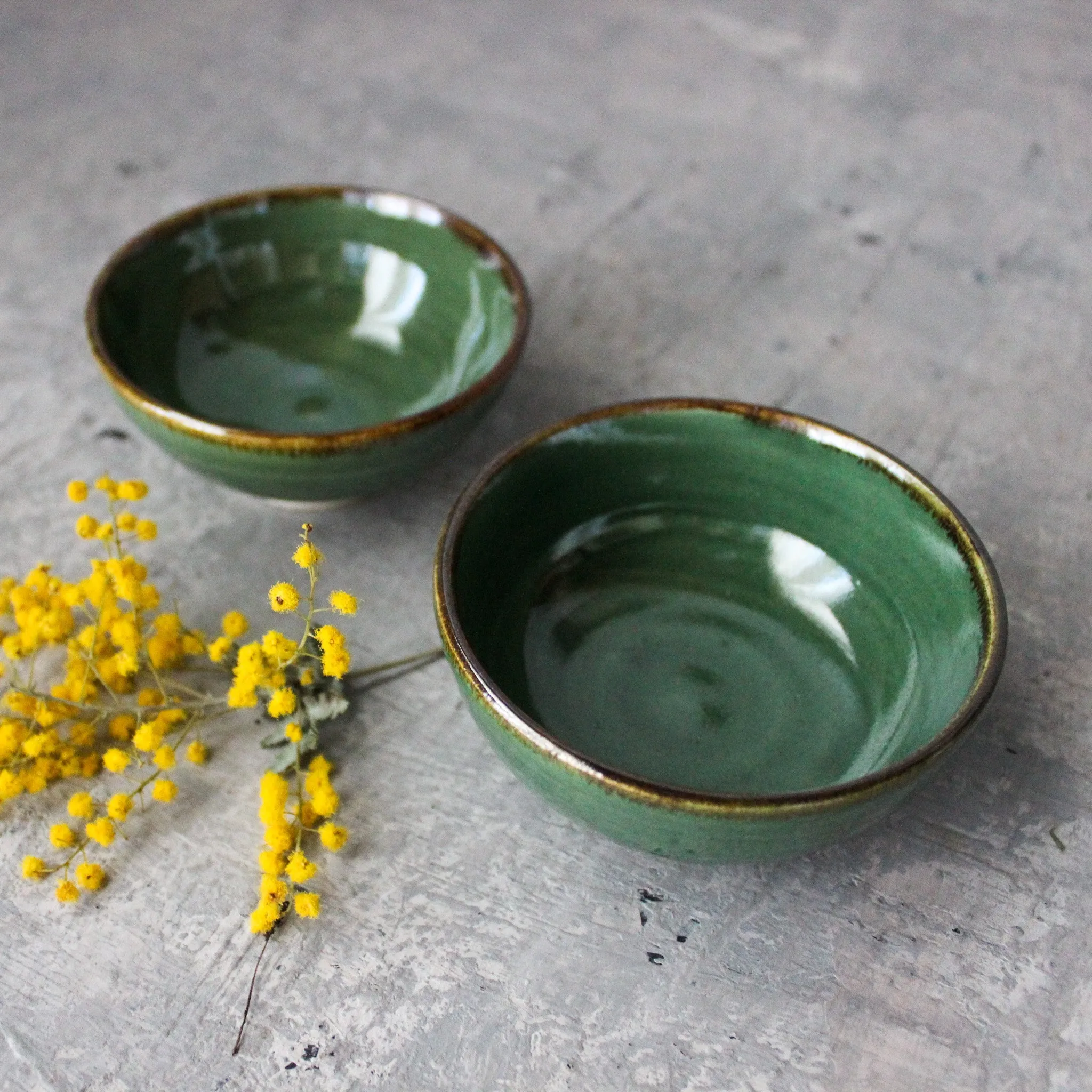 Green Ceramic Bowls