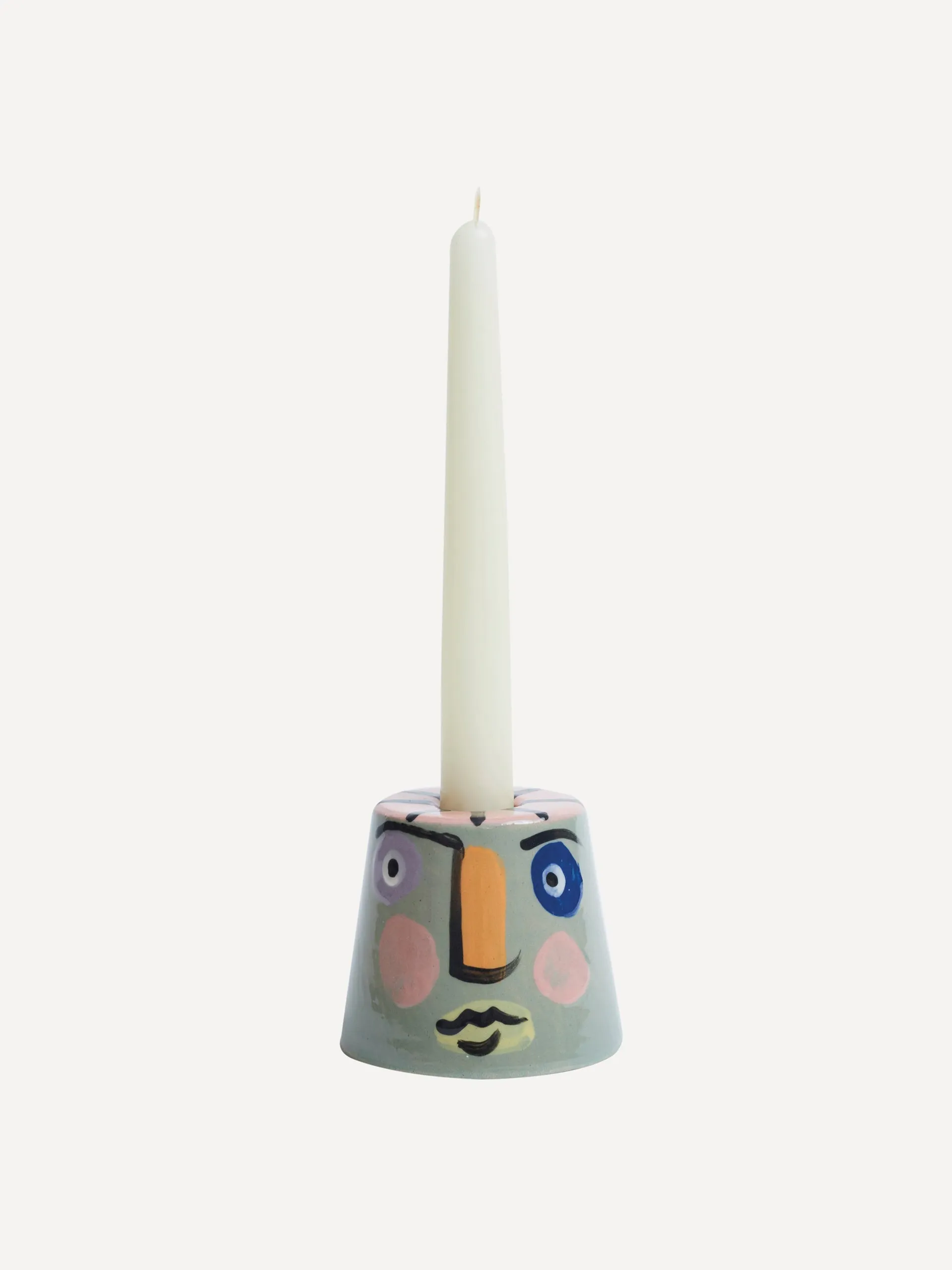 Green isolation face candle holder