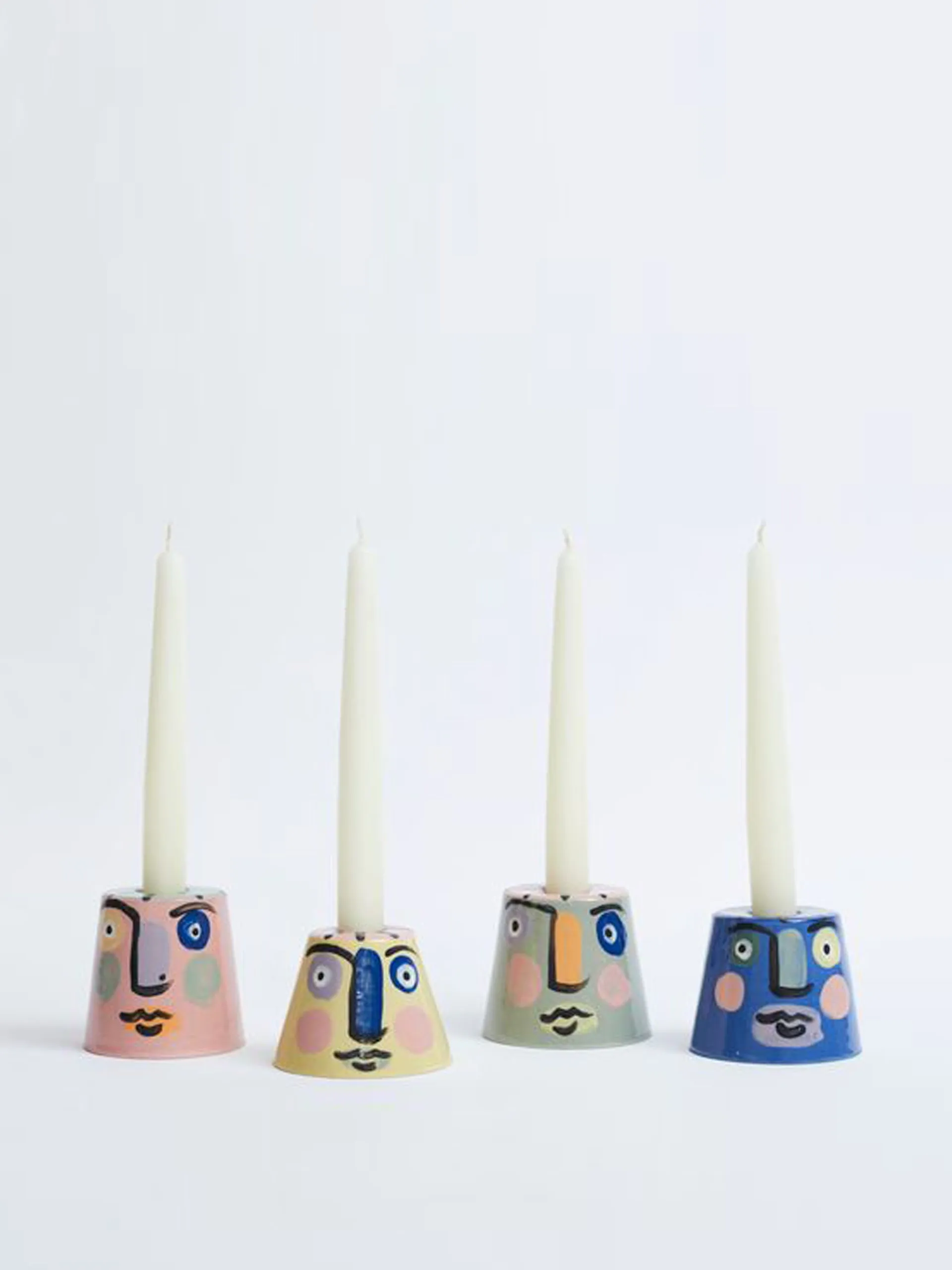 Green isolation face candle holder