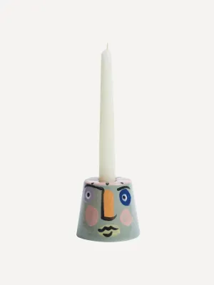 Green isolation face candle holder