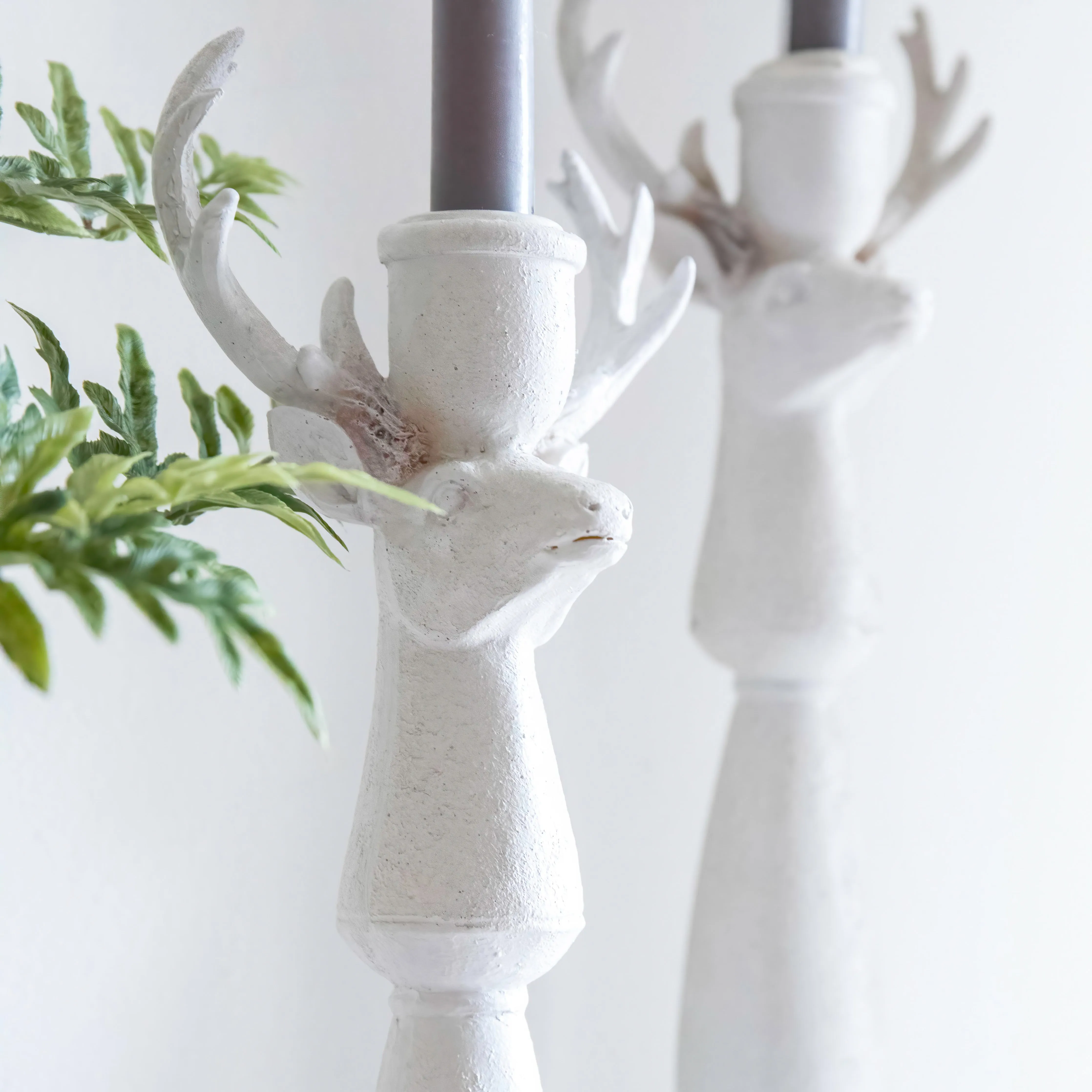 Grey stag candle holder - 2 sizes