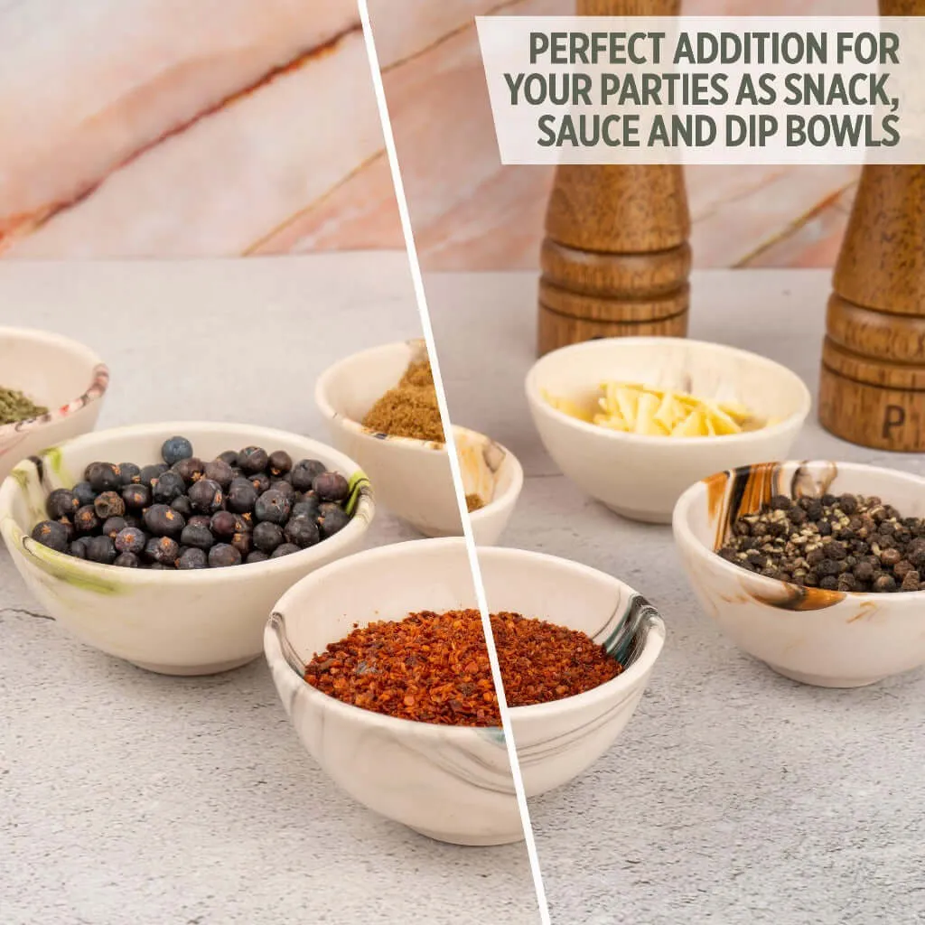 Handmade Ceramic Bowls Set of 6 Mocha - Snack & Dip Bowls