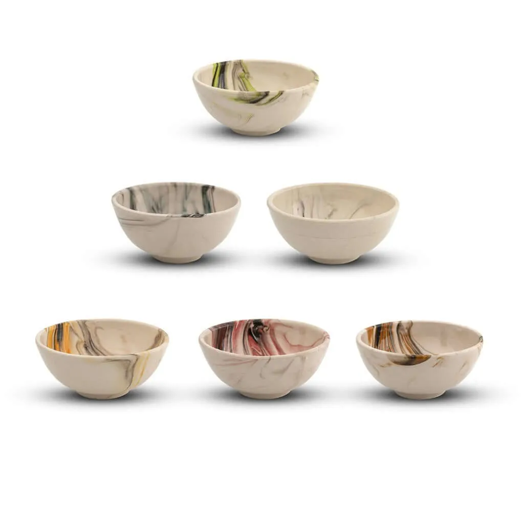 Handmade Ceramic Bowls Set of 6 Mocha - Snack & Dip Bowls