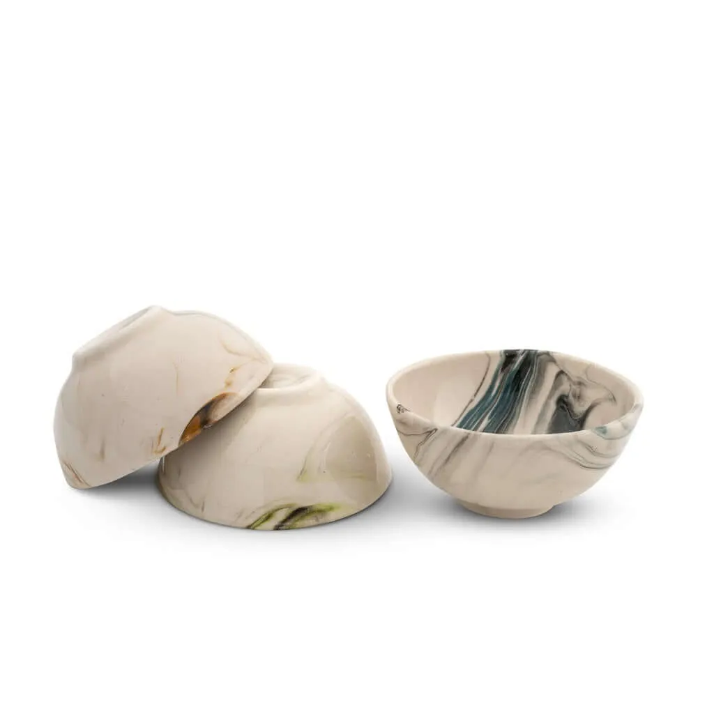 Handmade Ceramic Bowls Set of 6 Mocha - Snack & Dip Bowls