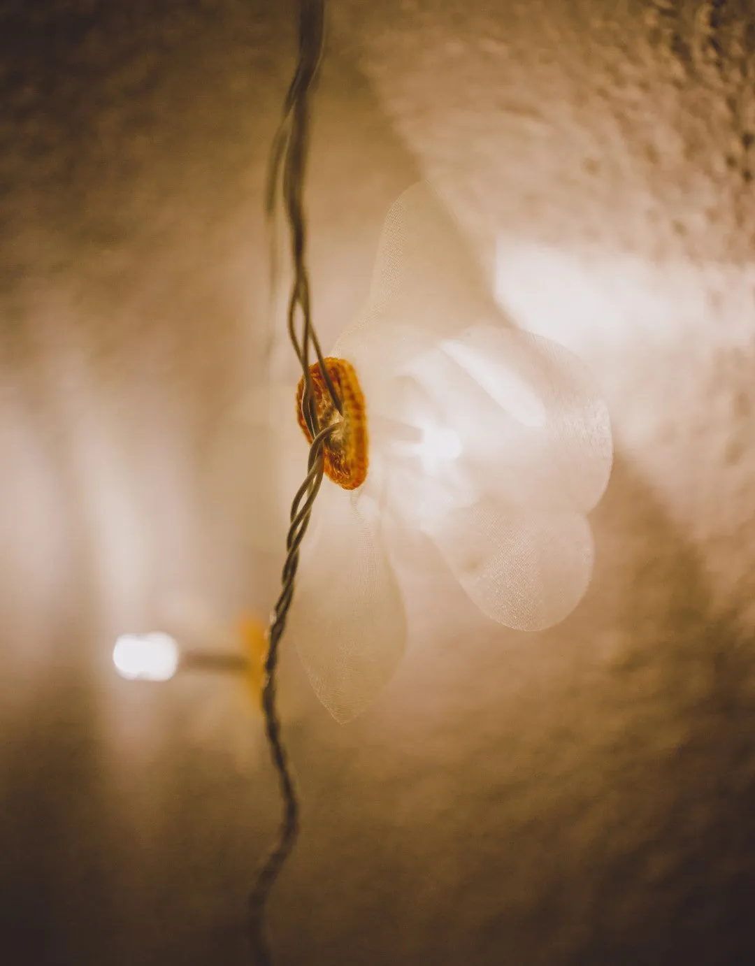 Handmade LED String Lights Orange Rose