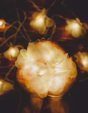 Handmade LED String Lights Orange Rose