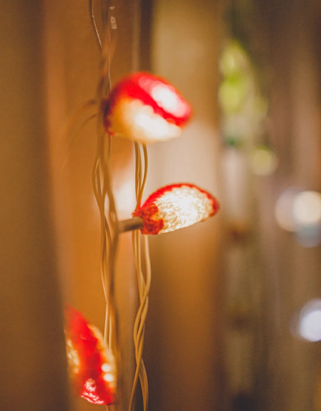 Handmade LED String Lights Pink Lily Bougainvillea