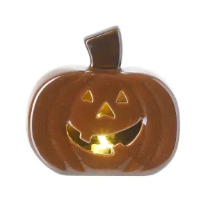 Heaven Sends Dark Orange Ceramic Light Up Pumpkin
