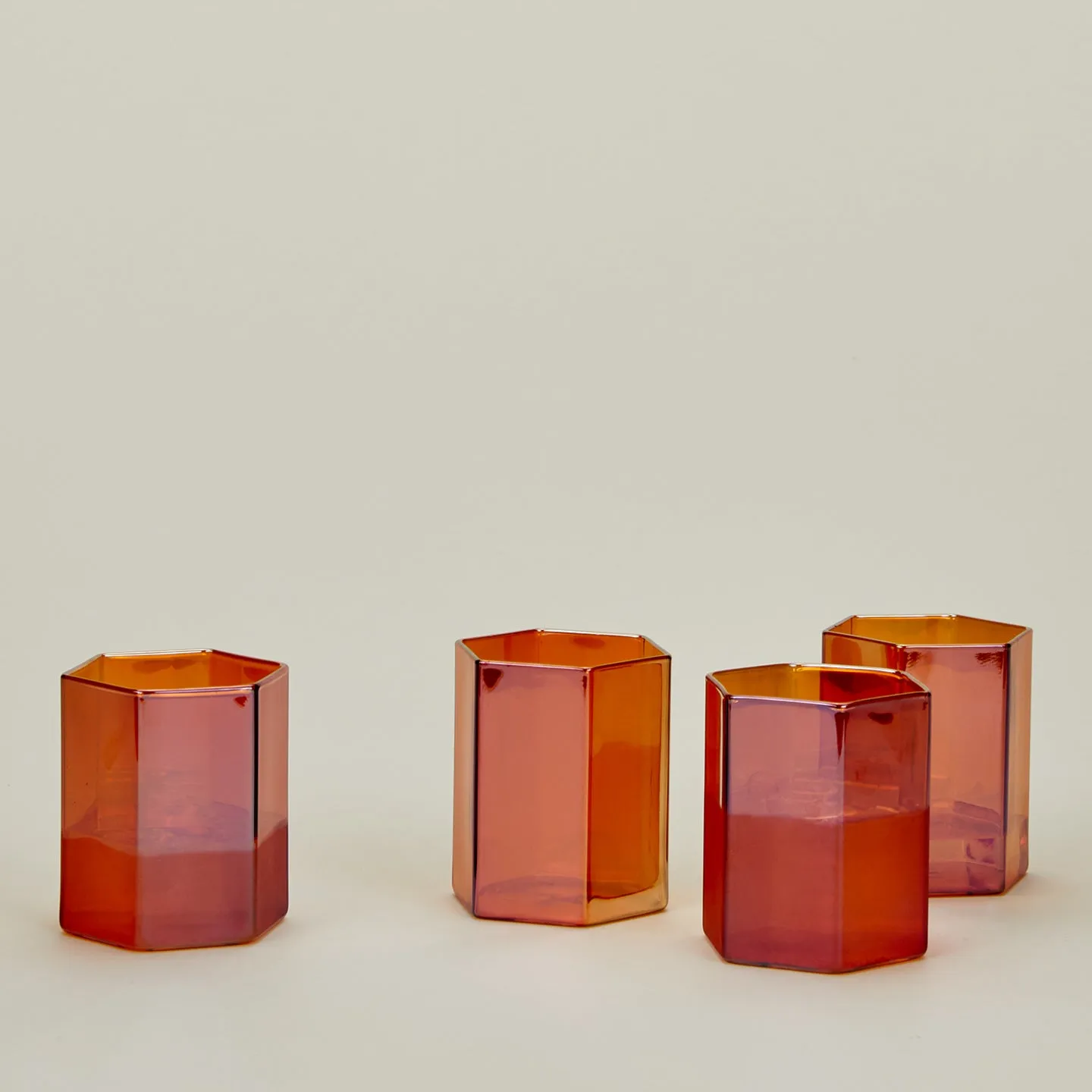 Helix Glass, Set of 4 - Orange