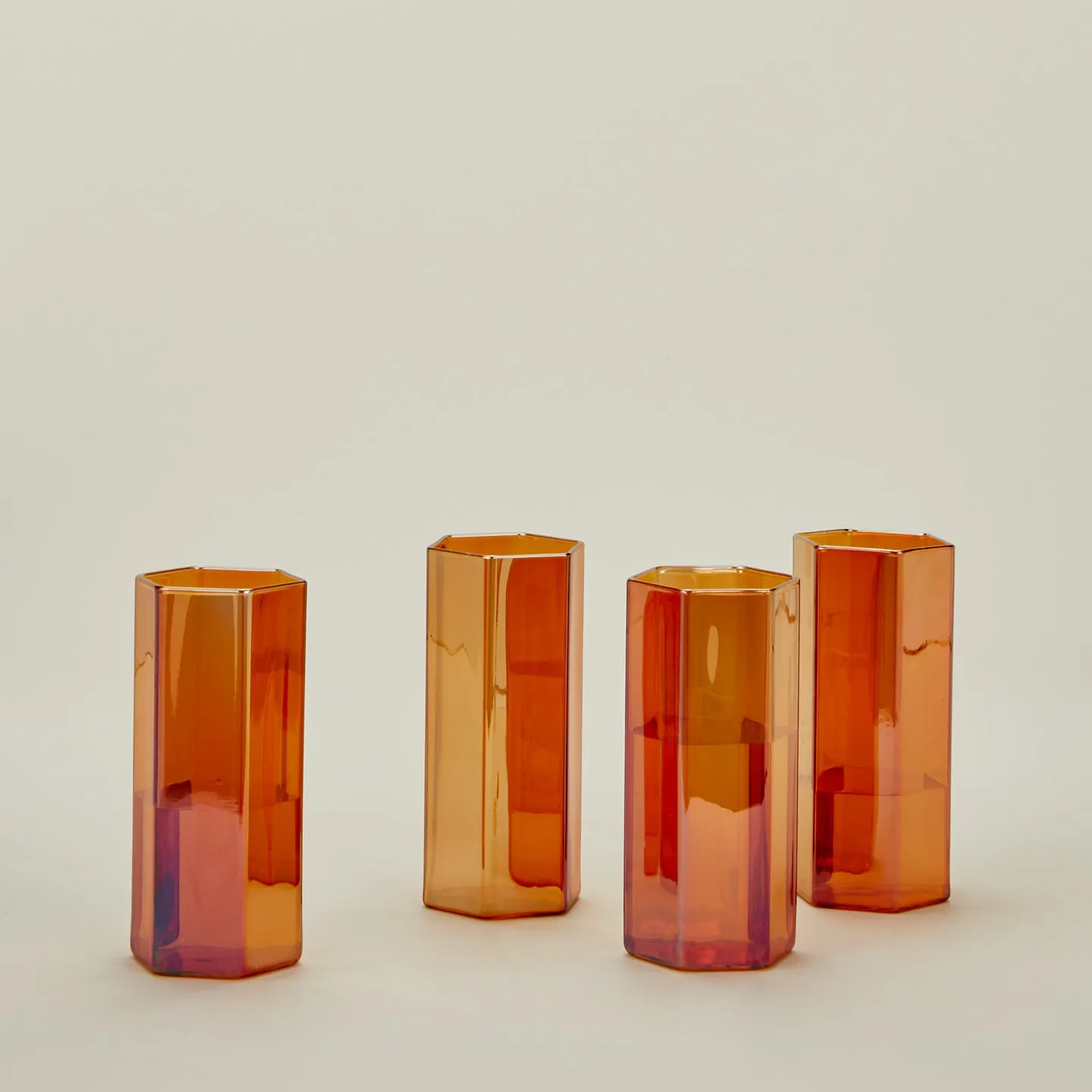 Helix Glass, Set of 4 - Orange