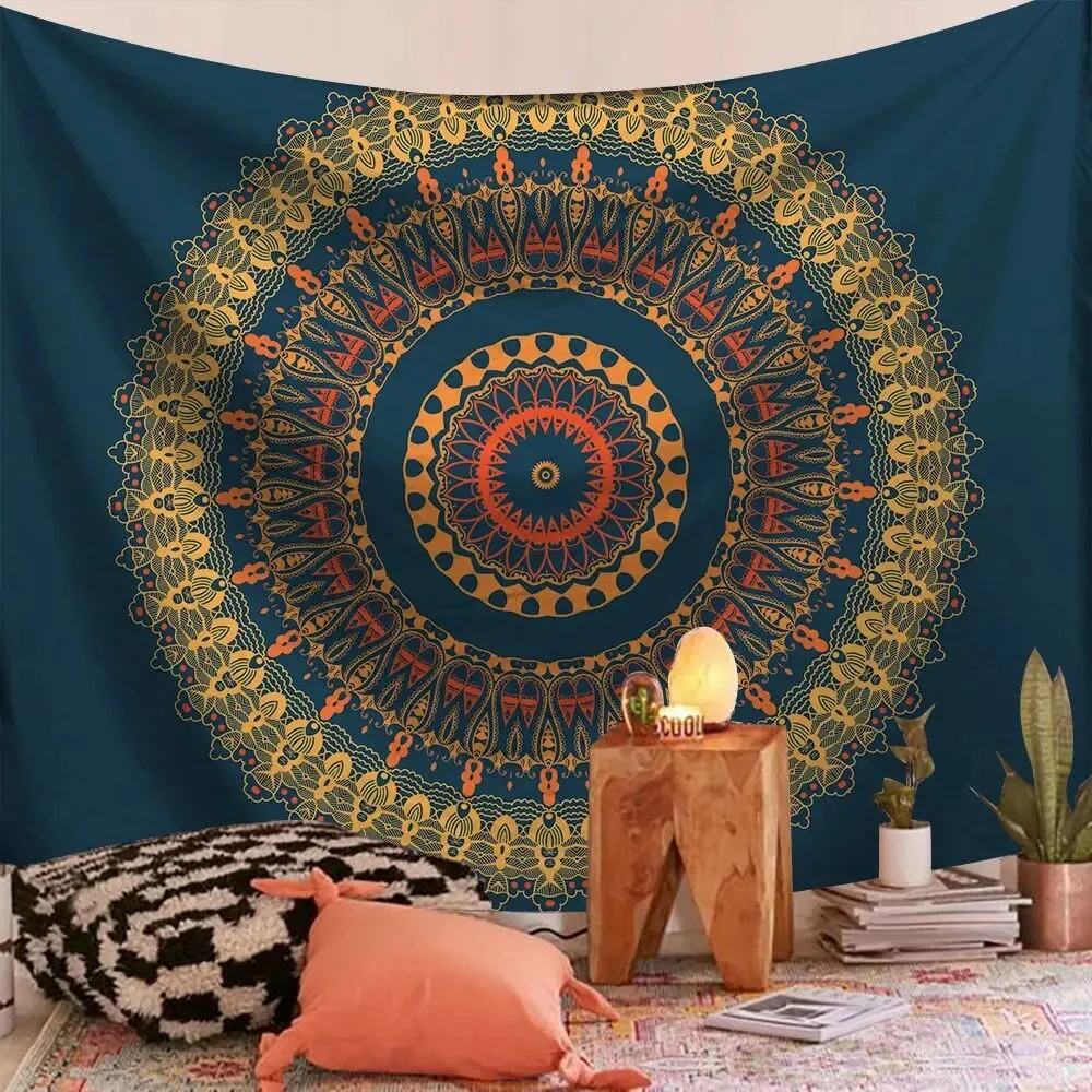 Indian Mandala Tapestry WOH Green Psychedelic Wall Hanging Boho Decor