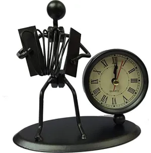 Jamboree!!! Decoration Melodean Horn Flute Crafts Figurines Wrought Iron Metal Band Musicians Clocks Watches Stage Adornment Handicraft Furnishing Model