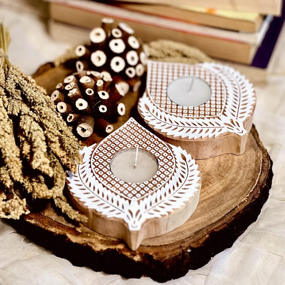 Kali Handcrafted Tea Light Holder | Set of 2
