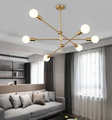 Karsten Modern Brass Finish Molecular Pendant Lamp