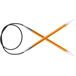 KnitPro Zing Fixed Circular Needles - US 1 (2.25mm) - 47" Amber