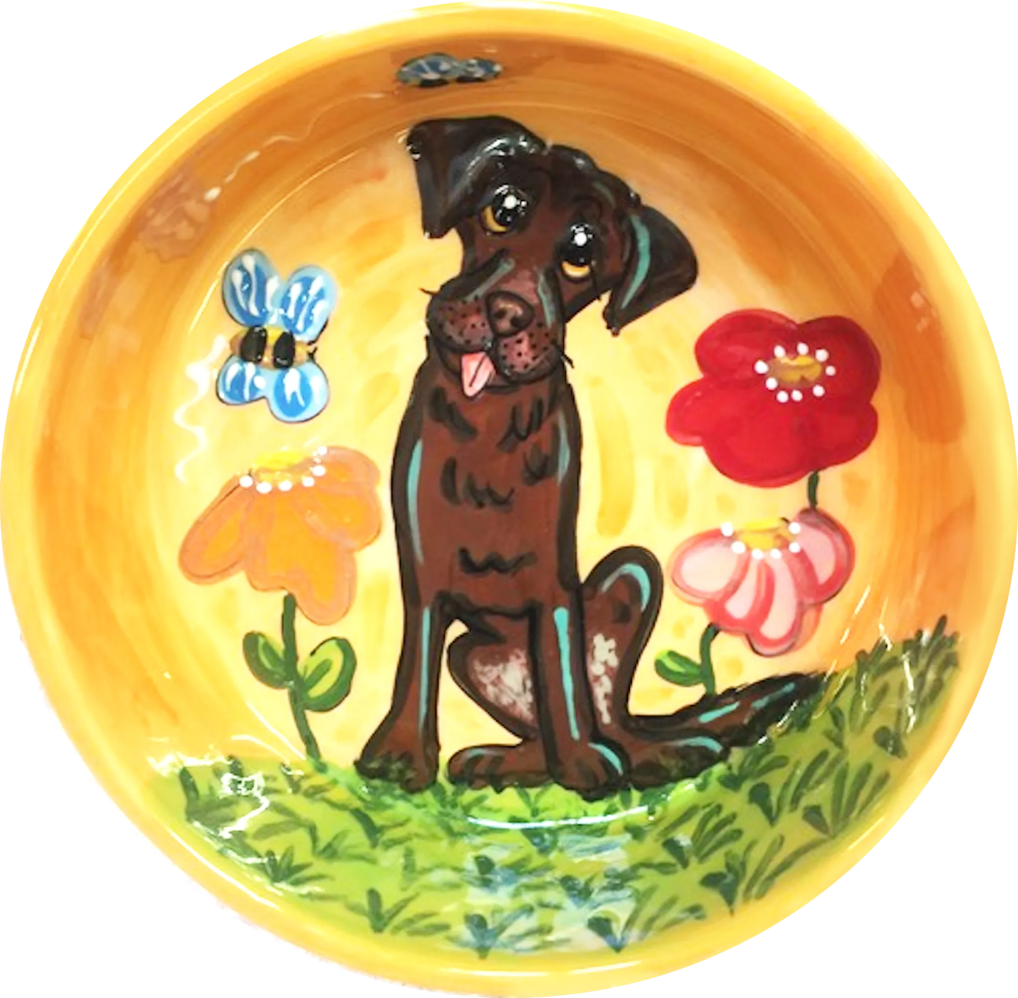 Large Chocolate Labrador Ceramic Bowl