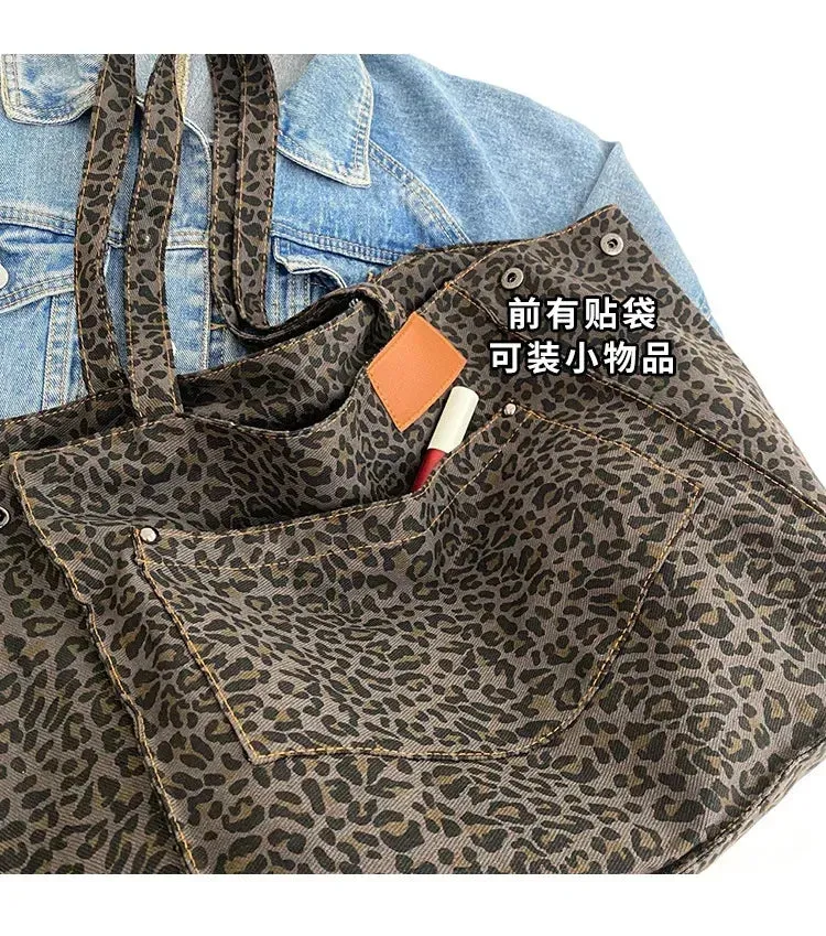 Leopard Print Korean Shopper Bag