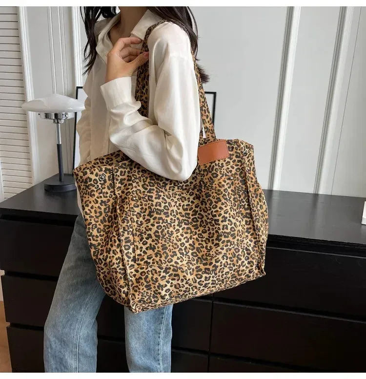Leopard Print Korean Shopper Bag