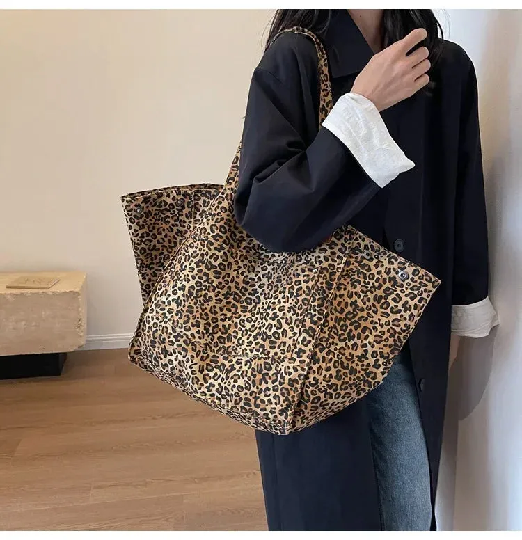 Leopard Print Korean Shopper Bag