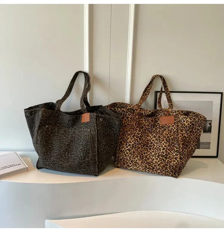 Leopard Print Korean Shopper Bag