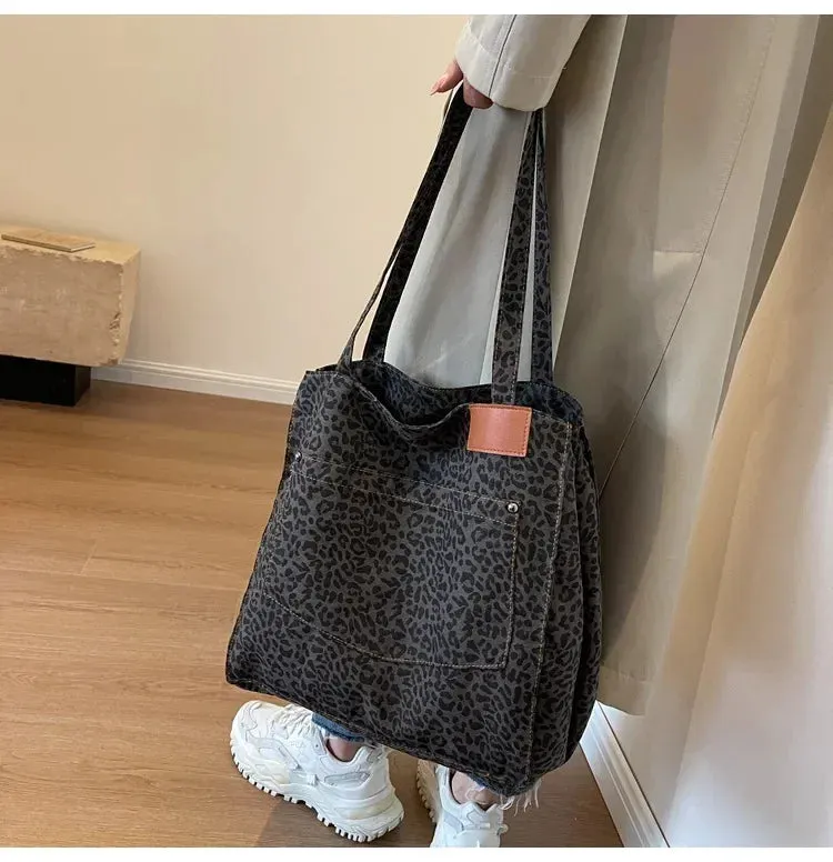 Leopard Print Korean Shopper Bag