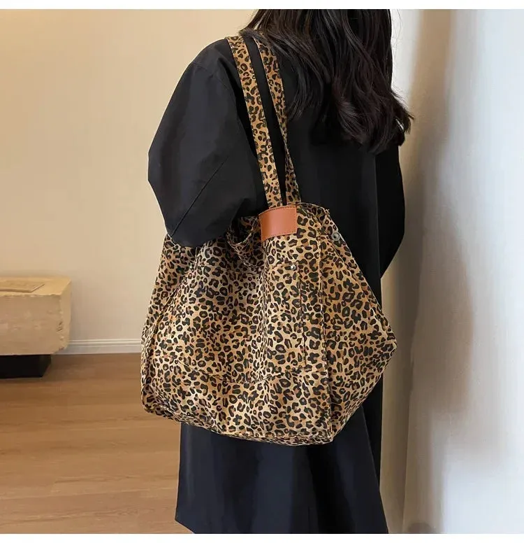 Leopard Print Korean Shopper Bag