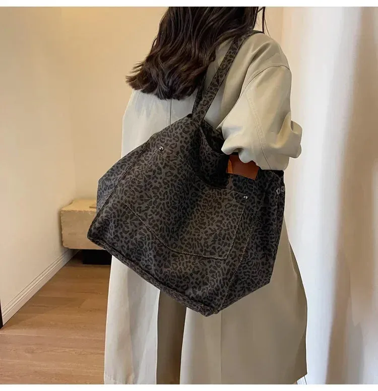 Leopard Print Korean Shopper Bag
