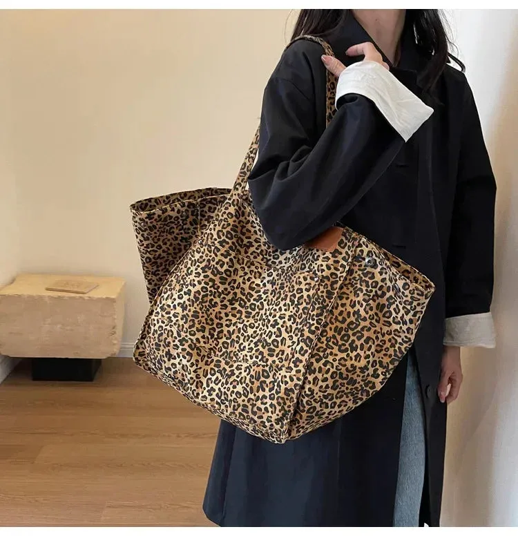 Leopard Print Korean Shopper Bag
