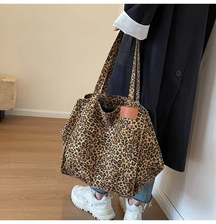 Leopard Print Korean Shopper Bag