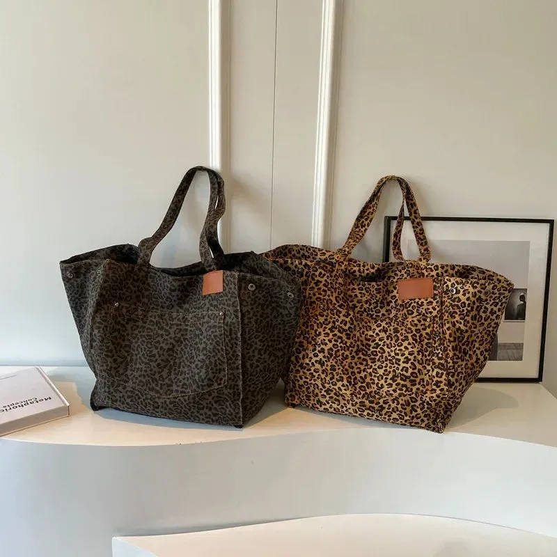 Leopard Print Korean Shopper Bag