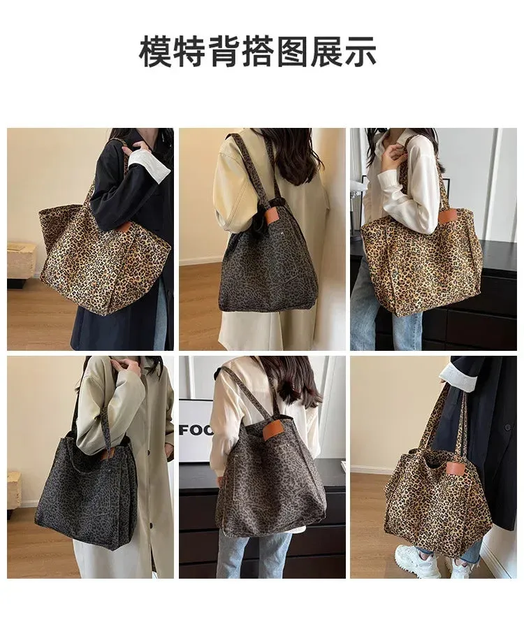 Leopard Print Korean Shopper Bag