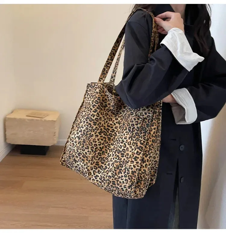 Leopard Print Korean Shopper Bag
