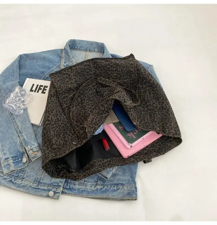 Leopard Print Korean Shopper Bag