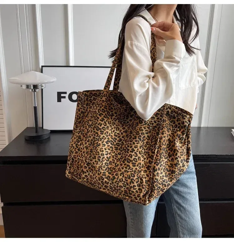 Leopard Print Korean Shopper Bag