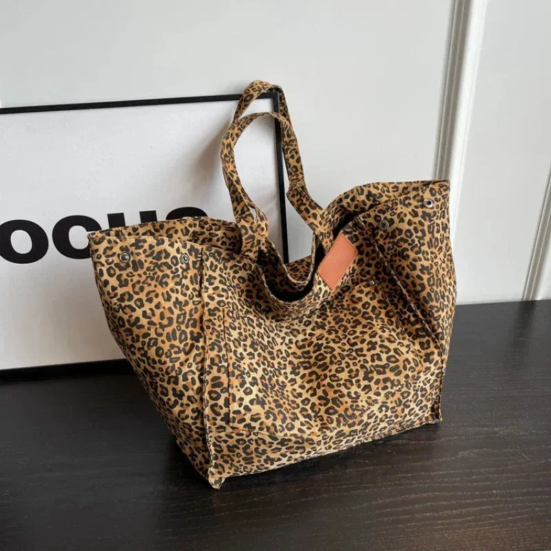 Leopard Print Korean Shopper Bag
