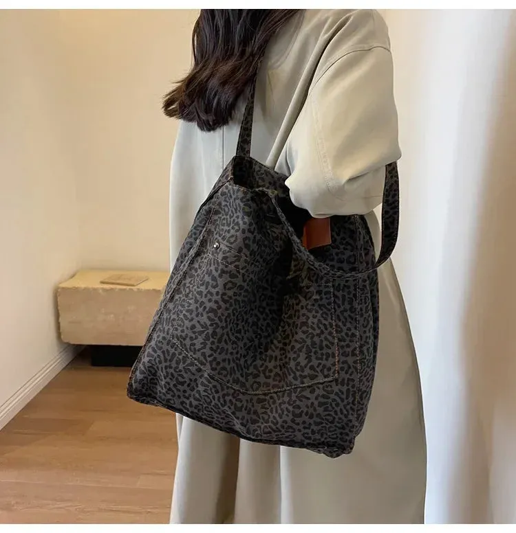Leopard Print Korean Shopper Bag