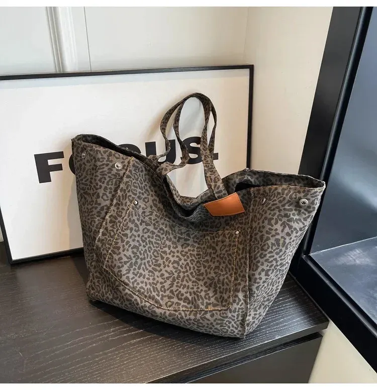 Leopard Print Korean Shopper Bag