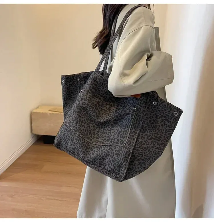 Leopard Print Korean Shopper Bag