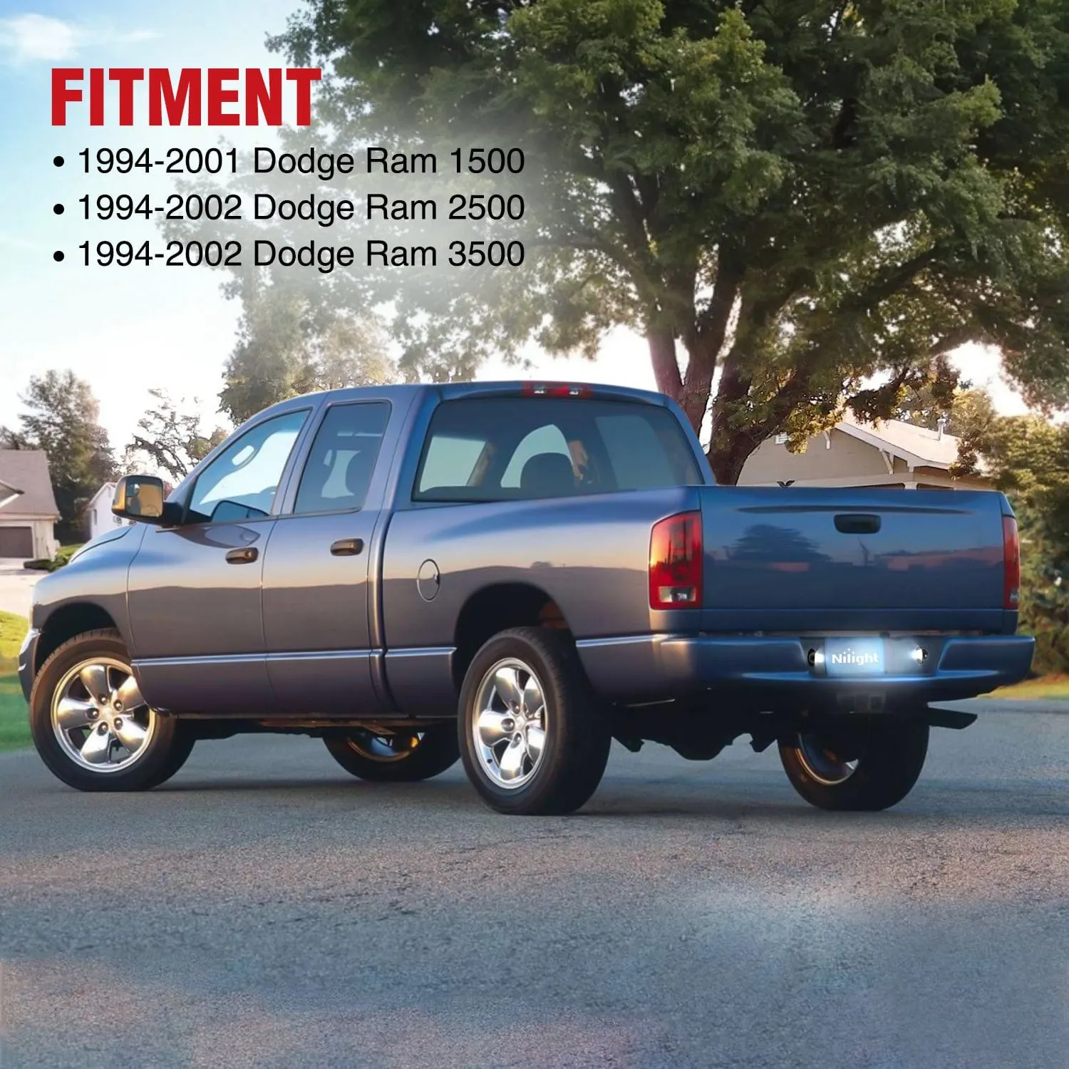 License Plate Light Compatible with 1994 1995 1996 1997 1998 1999 2000 2001 Dodge Ram 1500 2500 3500 2002 RAM 2500 3500 6000K White 2PCS Pack