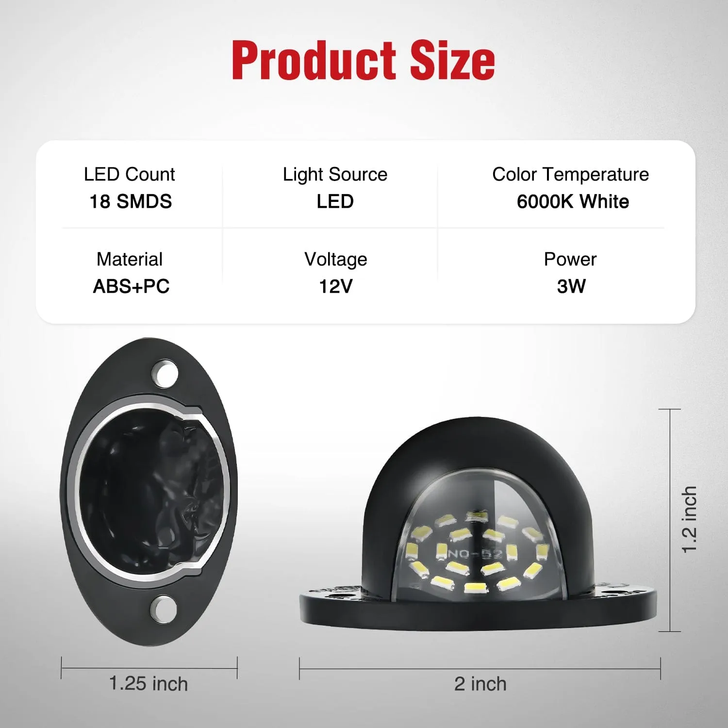 License Plate Light Compatible with 1994 1995 1996 1997 1998 1999 2000 2001 Dodge Ram 1500 2500 3500 2002 RAM 2500 3500 6000K White 2PCS Pack