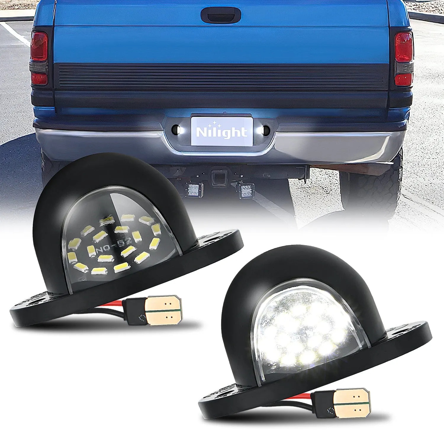 License Plate Light Compatible with 1994 1995 1996 1997 1998 1999 2000 2001 Dodge Ram 1500 2500 3500 2002 RAM 2500 3500 6000K White 2PCS Pack